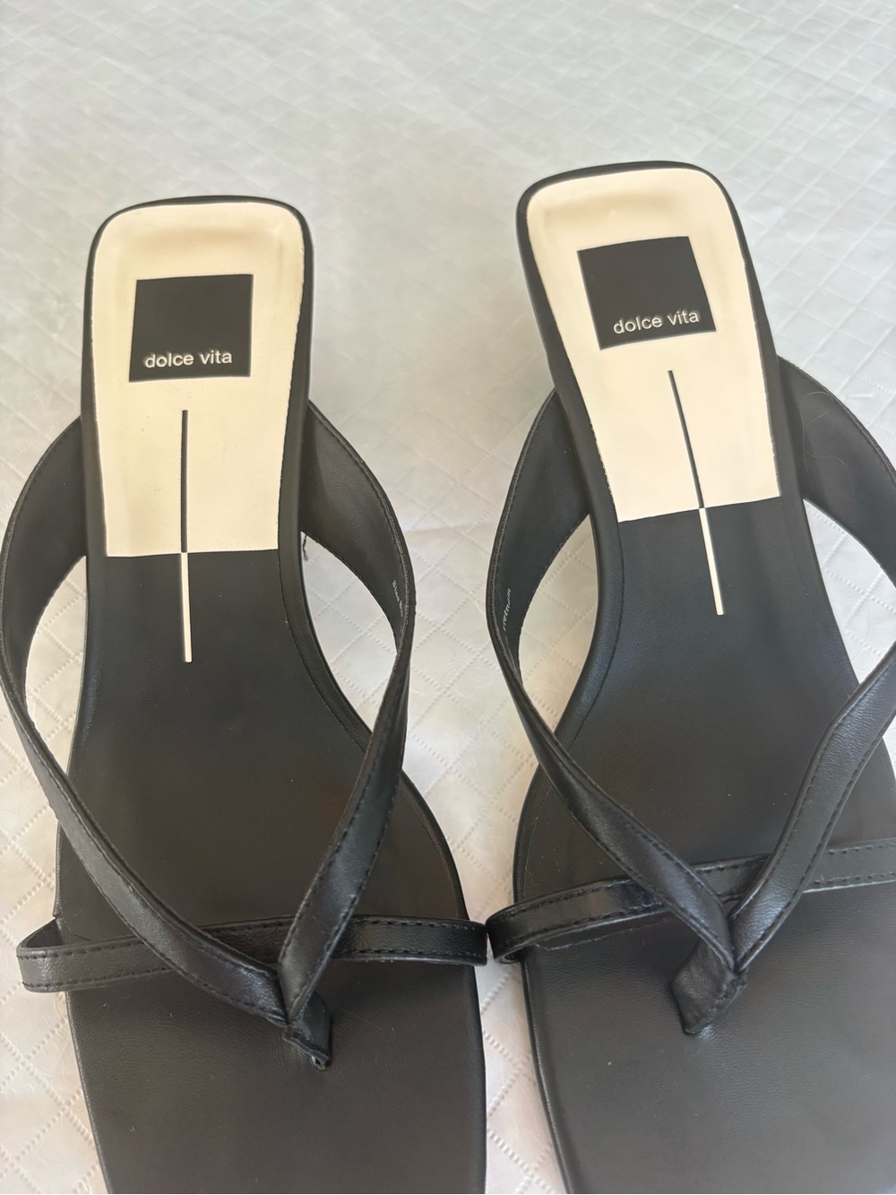 Dolce Vita Black Minimalist Square-Toe Slide Mules